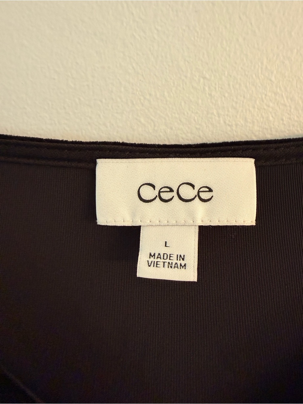 CeCe Black Velvet Puff Sleeve Top with Bow Buttons - Picture 3 of 6